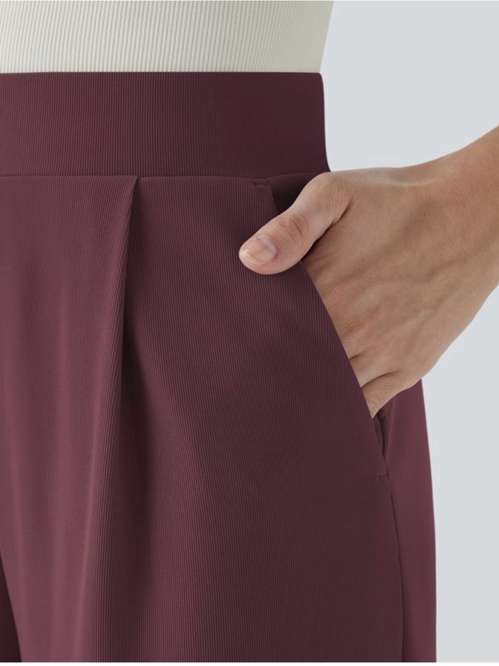 HALARA Burgundy Wide-Leg Pull-On Pants - Picture 2 of 4